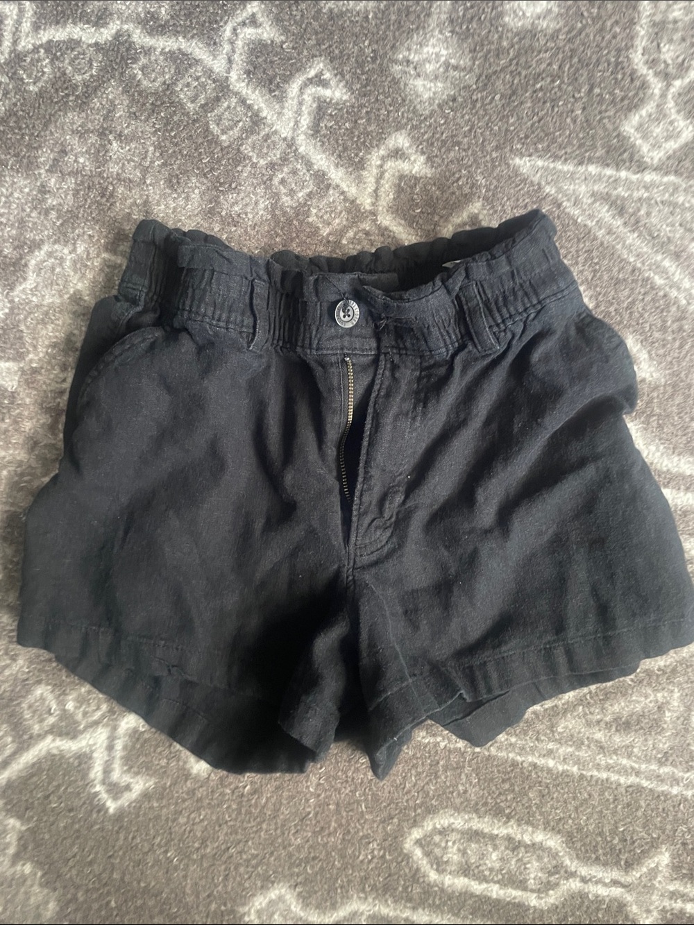 Hollister Black High-Waist Elastic Button-Front Shorts size XS